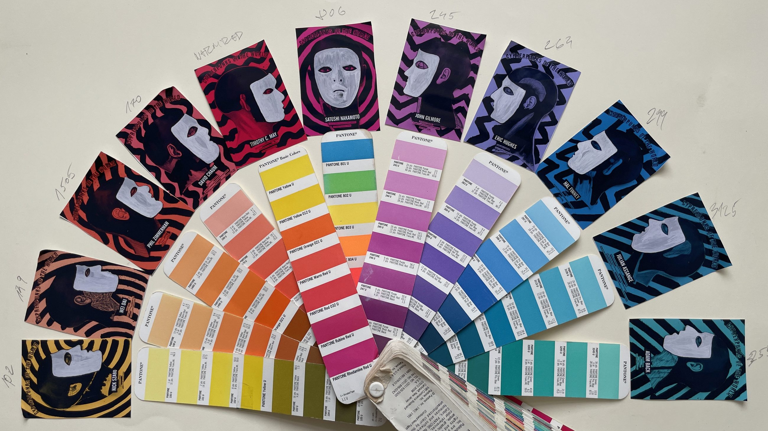 Color range of the Cypherpunks Of The World screen prints