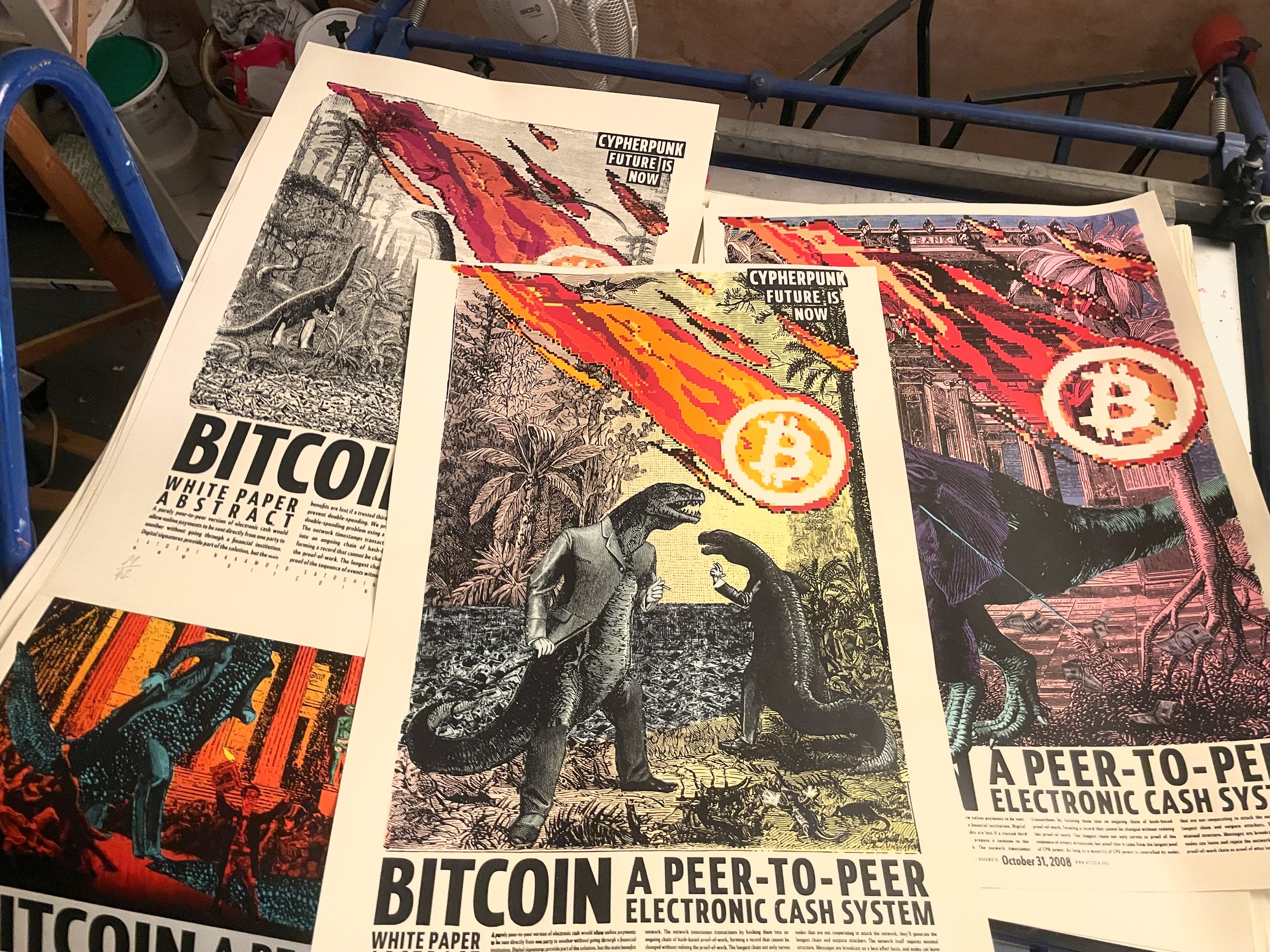 The Bitcoin Meteorite screen print series