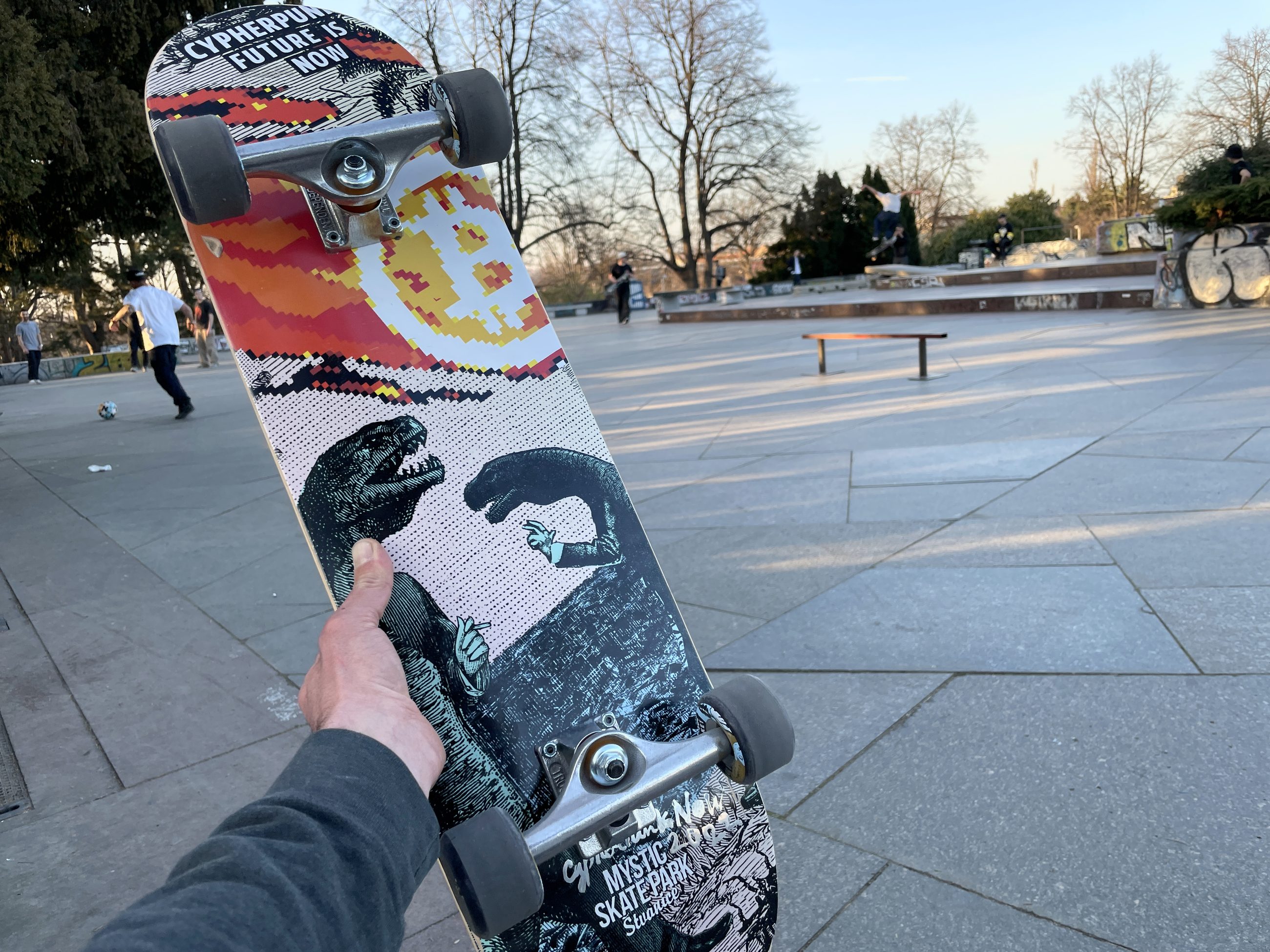 Bitcoin Meteorite skateboard at the Stalin spot in Prague, circa 2022