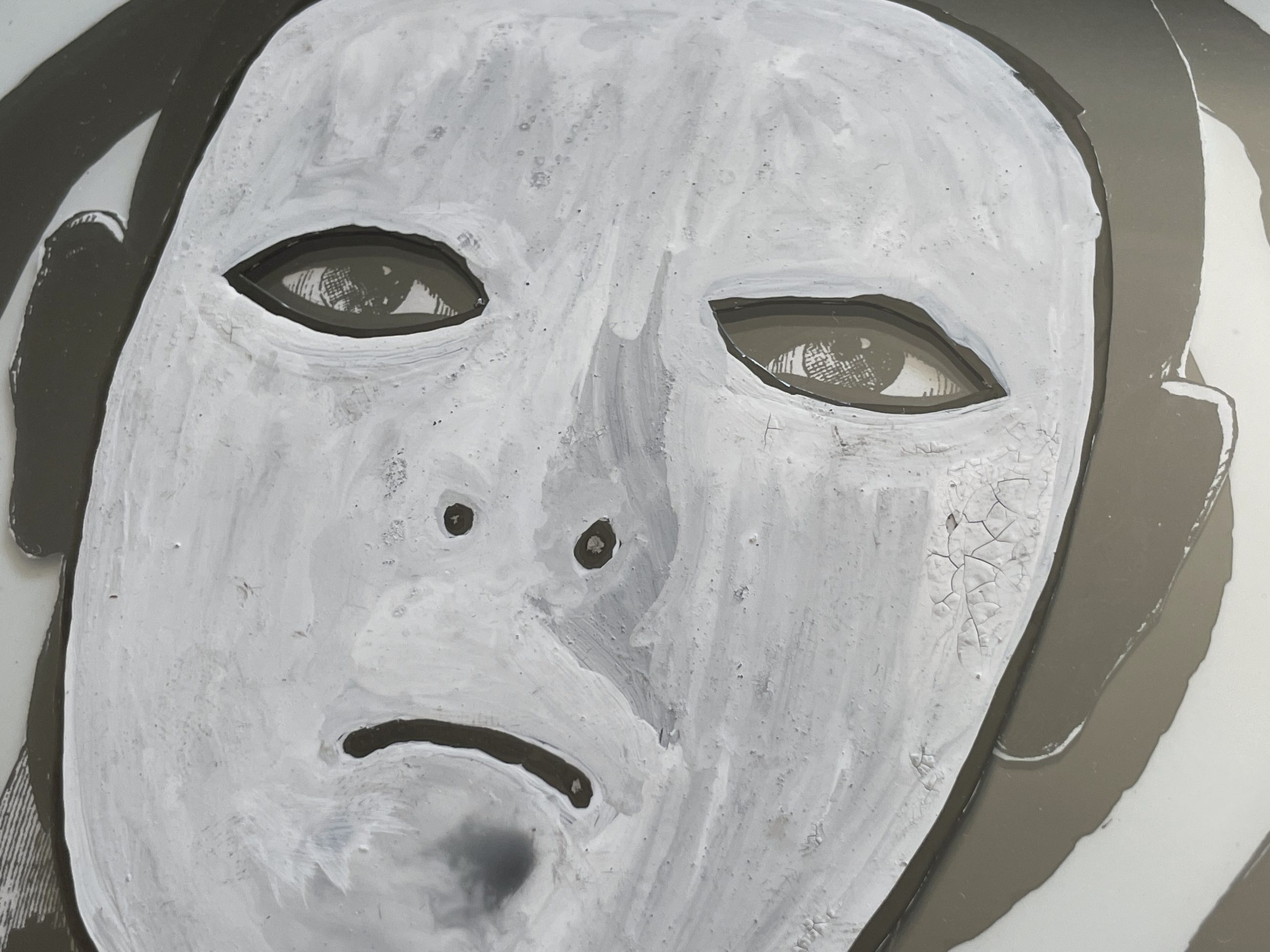 Detail of the framed collage — Satoshi Nakamoto from the Cypherpunks Of The World project