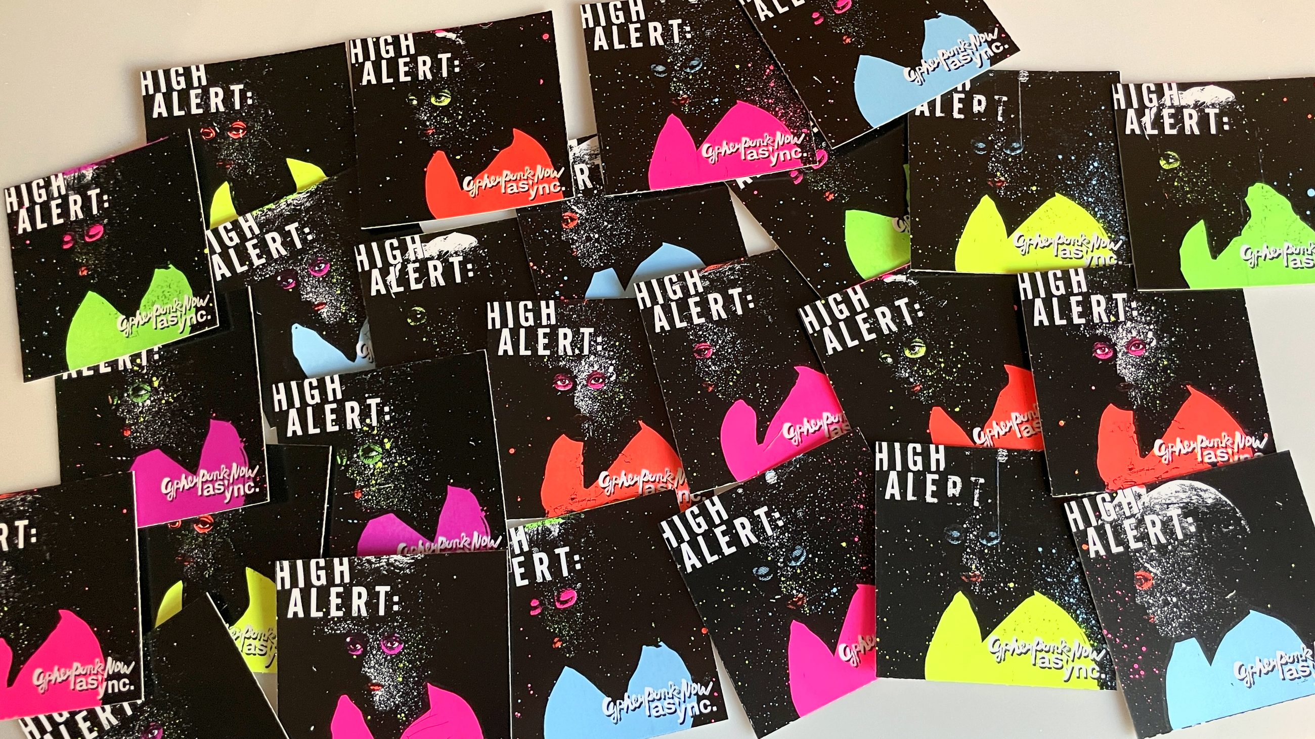 Flyers for the High Alert project, 2022
