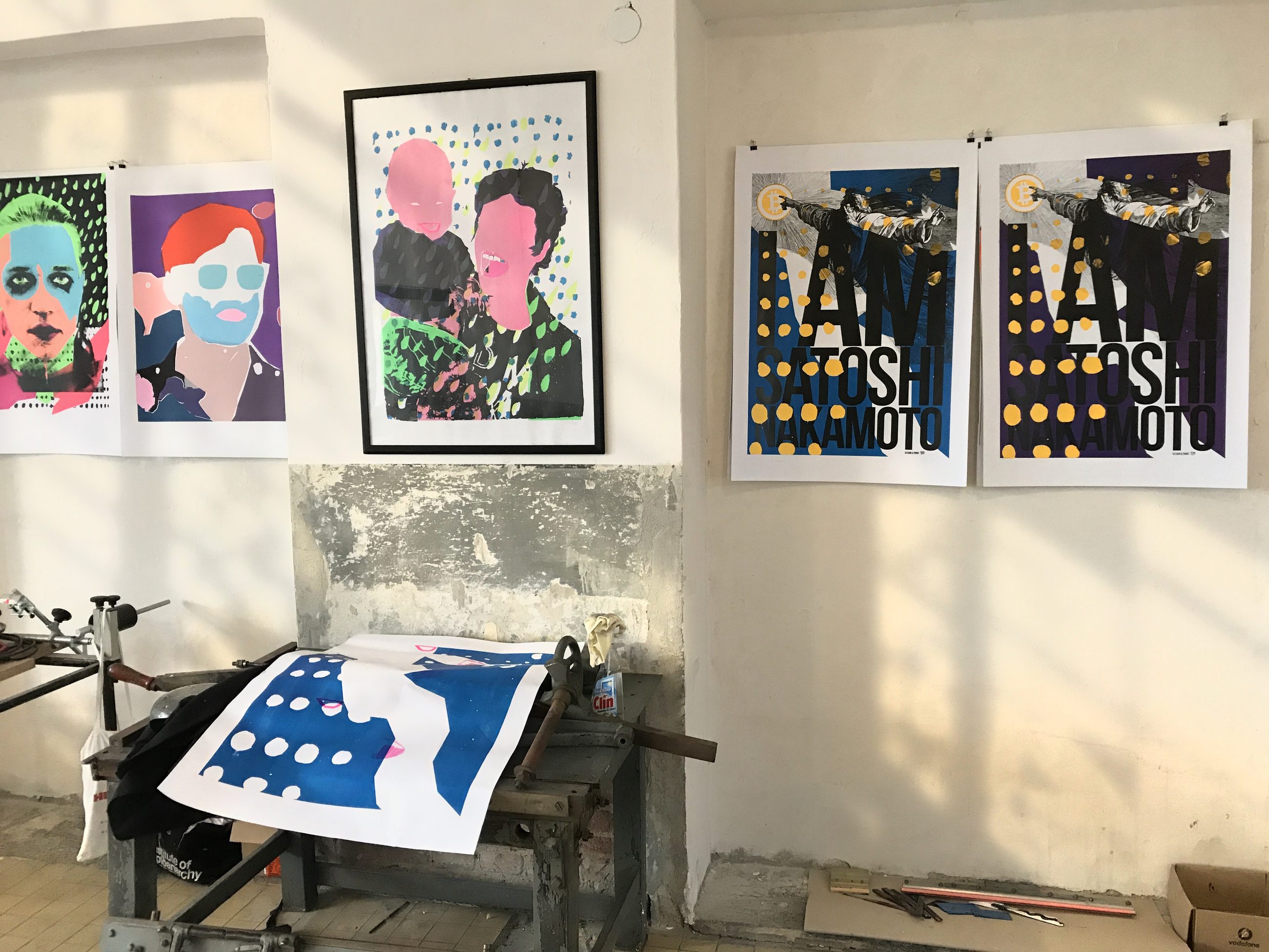 My studio — Továrna, circa 2017 — Satoshi Nakamoto prints