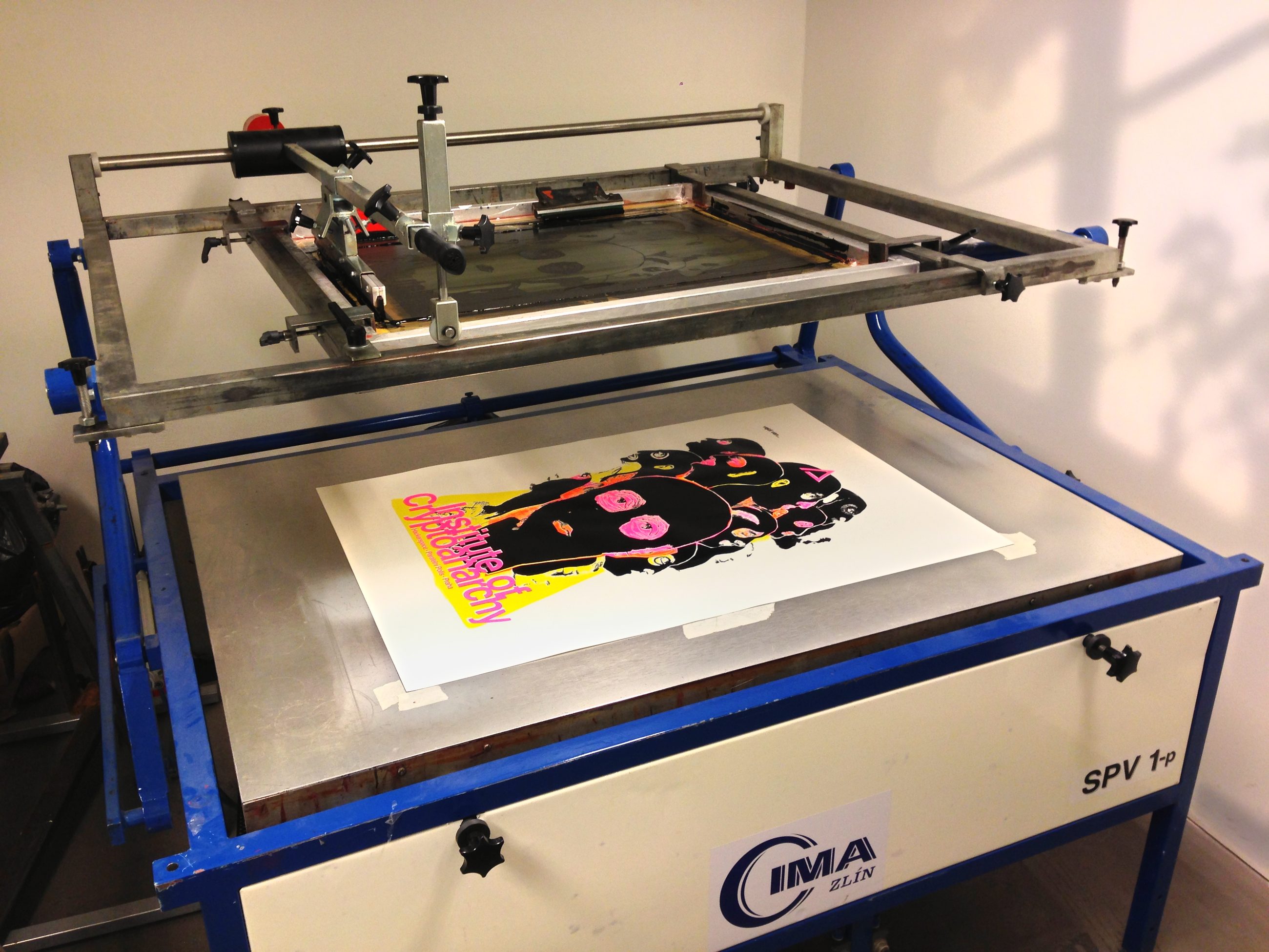 My first print at Paralelní Polis was the Institute Of Cryptoanarchy motif