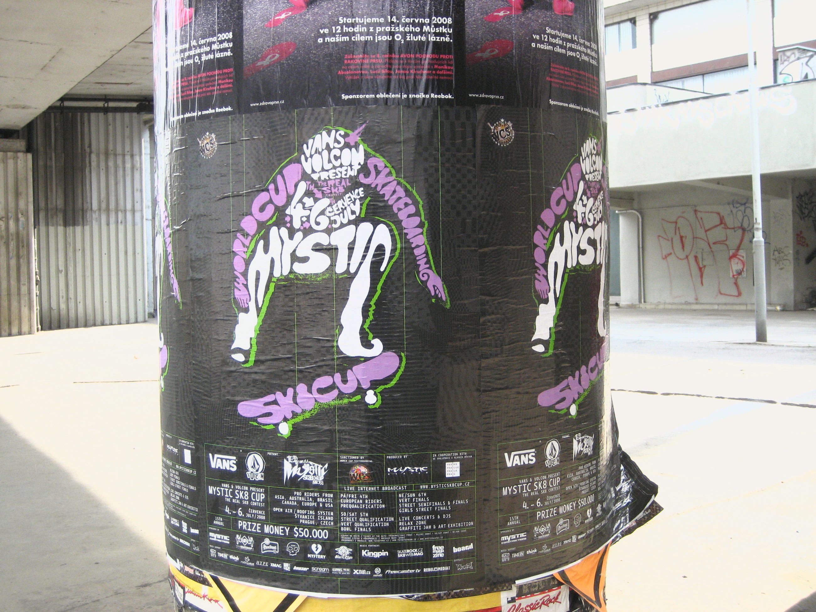 Postering for Mystic Sk8 Cup 2008 in Prague