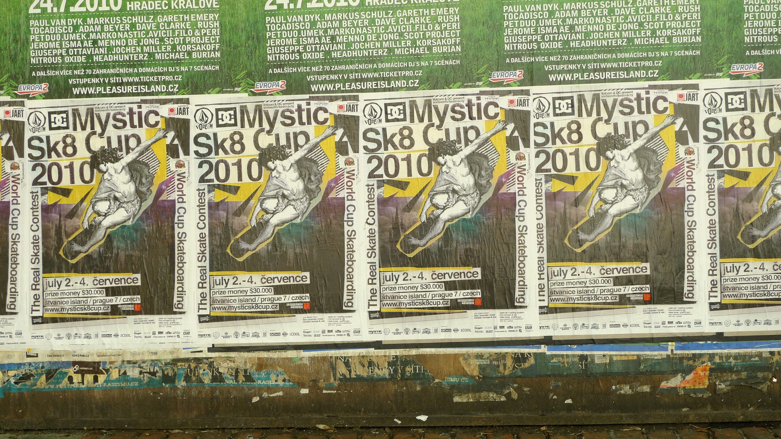 Postering for Mystic Sk8 Cup 2010 in Prague