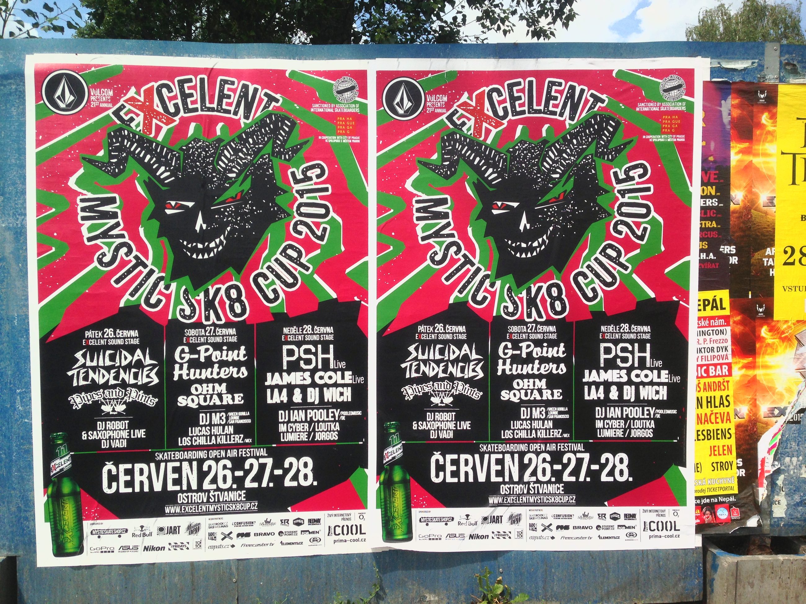 Mystic Sk8 Cup poster in the streets of Prague