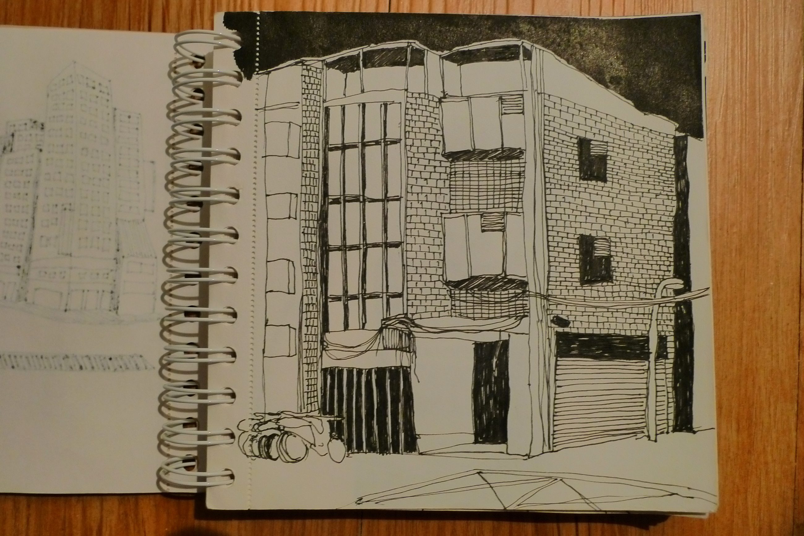 Sketchbook from Taiwan, 2010 — house facade drawing