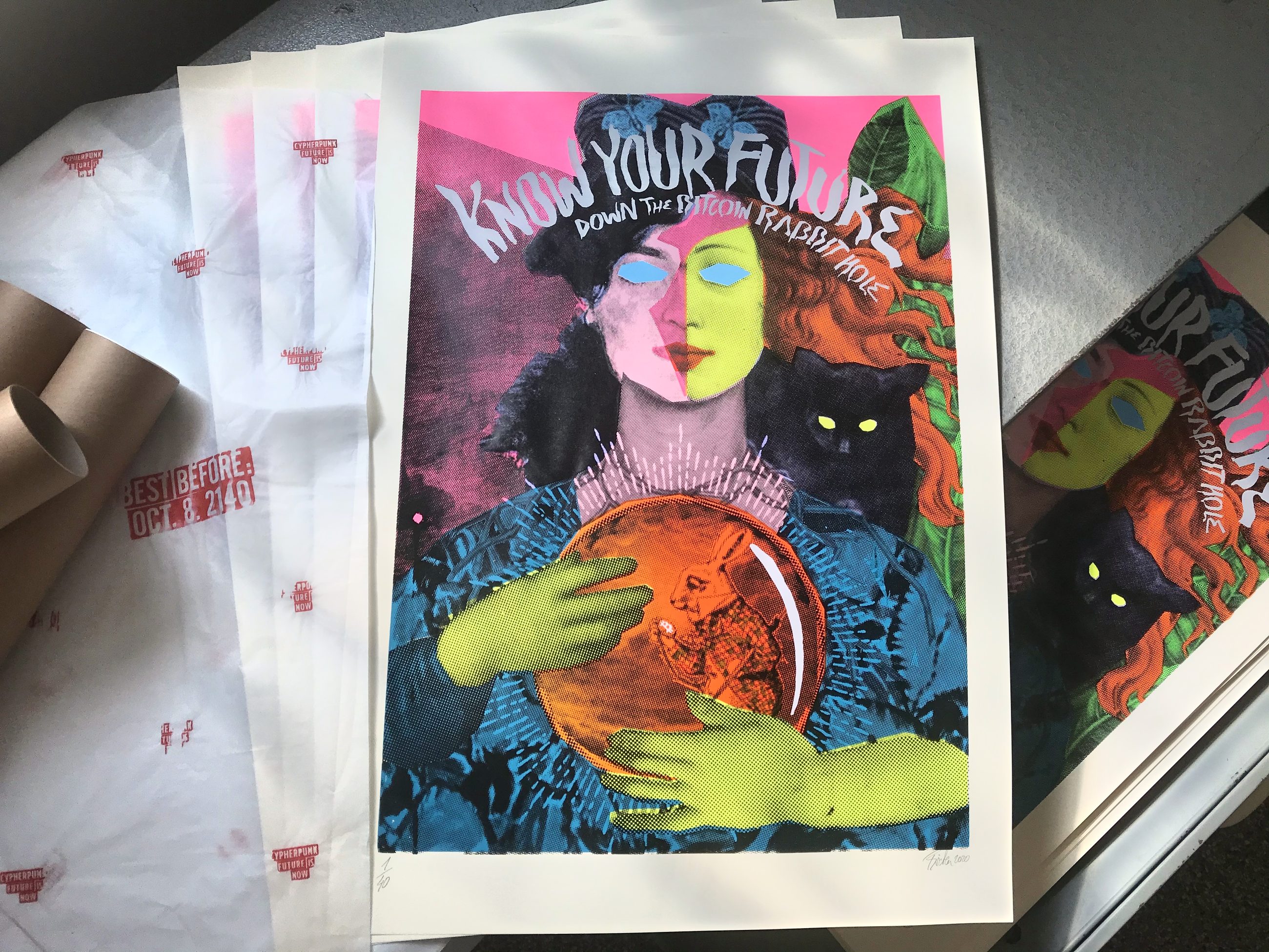 The Know Your Future print, fresh off the press