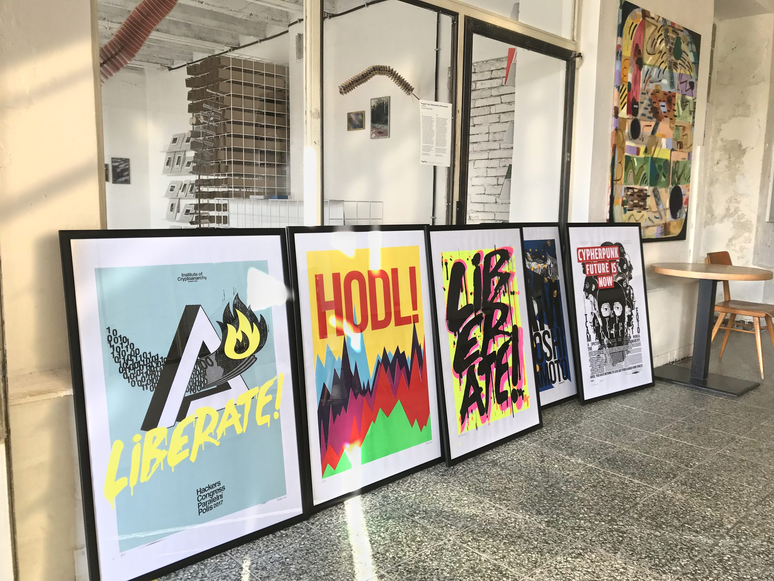 Framed prints for the exhibition at Hackers Congress Paralelní Polis, 2017