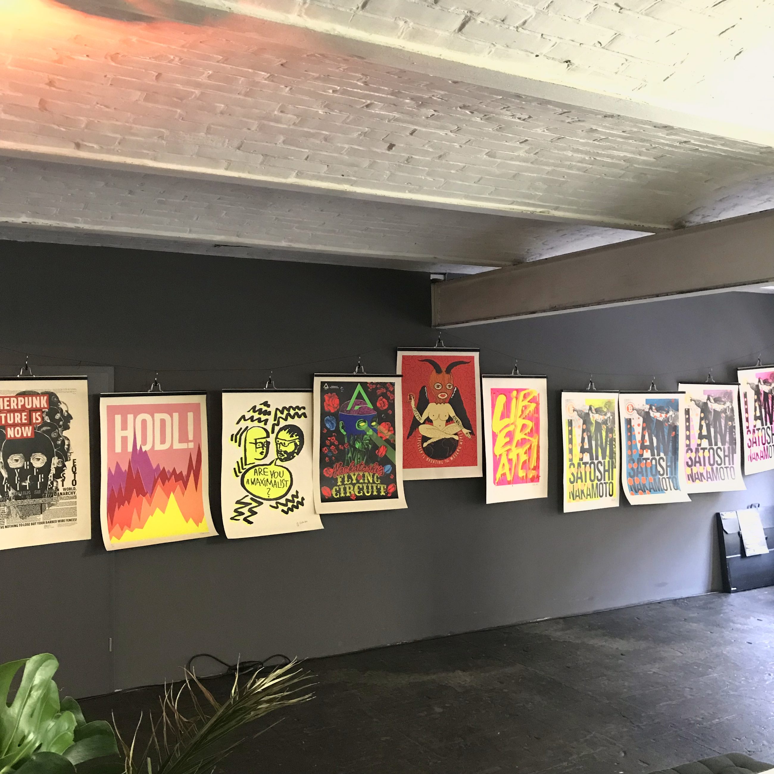 Exhibition at the Lightning conference in Berlin, 2019 — detail with a plant