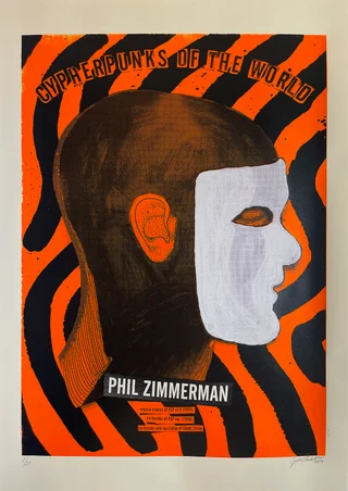 Cypherpunks of the World — Autorský sítotisk — Philip Zimmermann