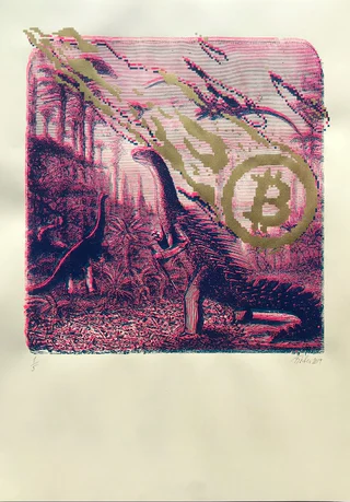 Bitcoin Hitting Bankers — Original screen print