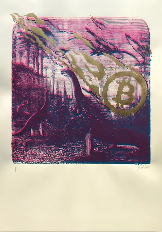 Bitcoin Hitting Bankers — Original screen print