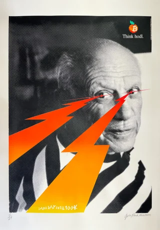 Think Hodl — Autorský sítotisk